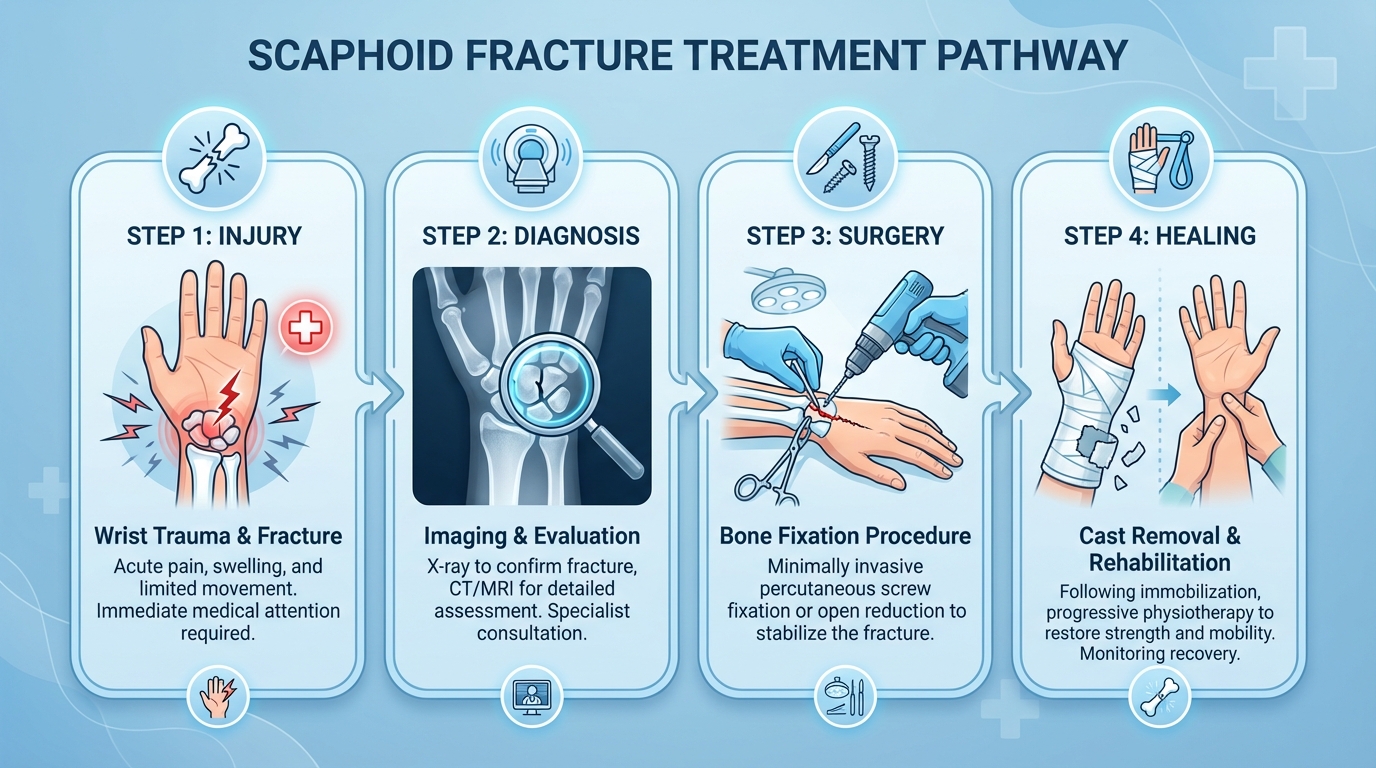 Scaphoid fracture wrist anatomy showing the small carpal bone near the thumb base