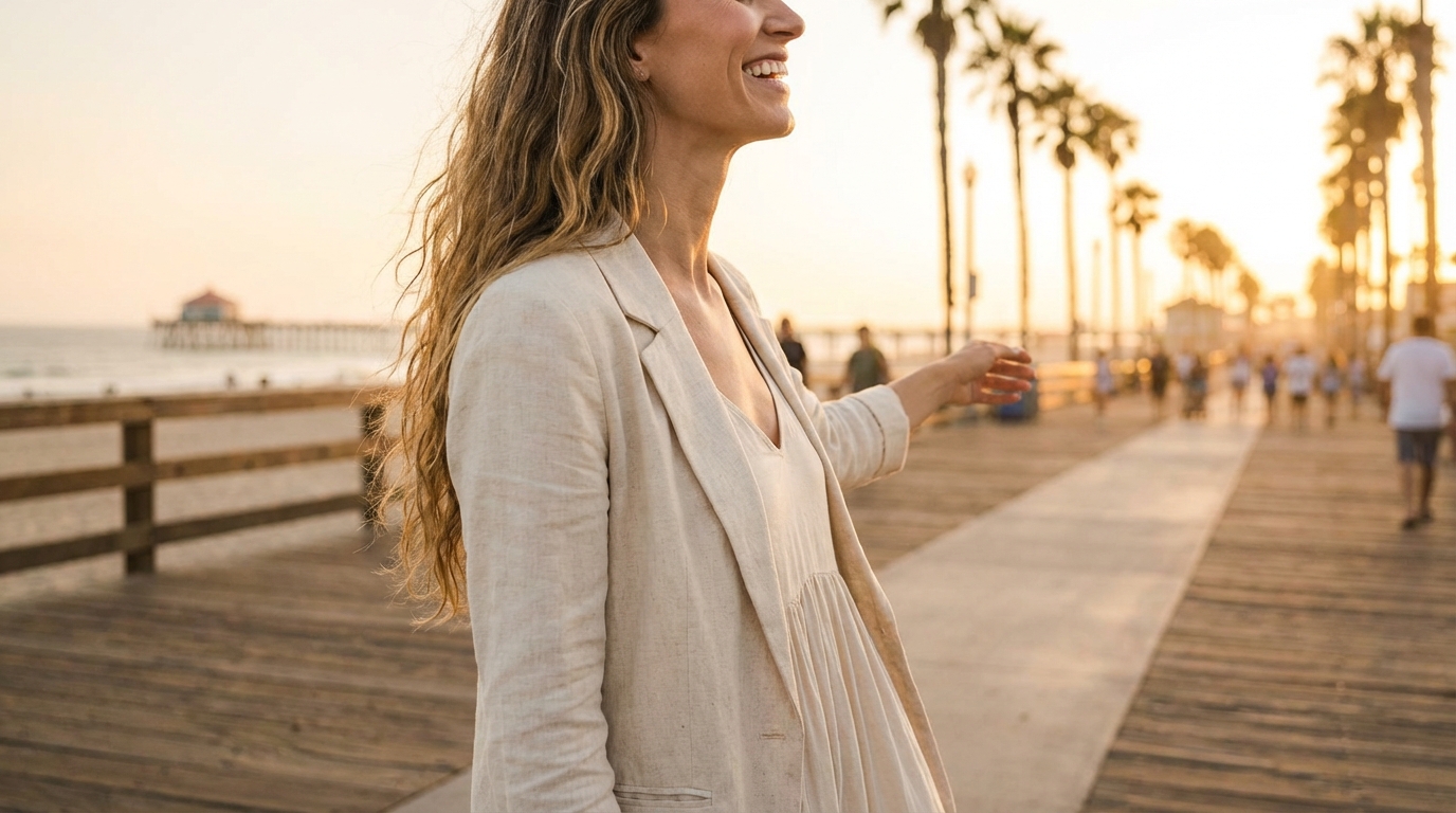 Tracheal shave surgery recovery results showing smooth neck contour in Huntington Beach CA