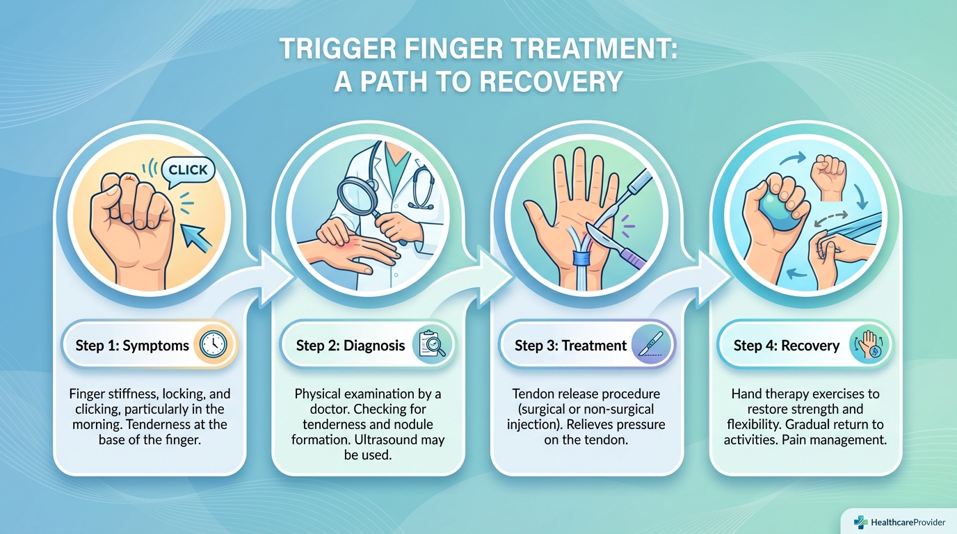Trigger finger surgery hand anatomy showing tendon sheath inflammation