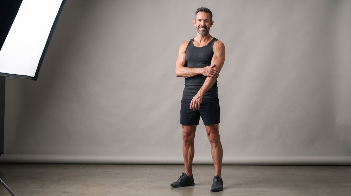 A fit confident man with an athletic physique